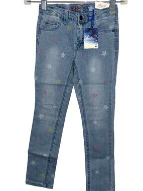 Studio V Girls Star Print Denim Jeans 6X Cotton & Polyester